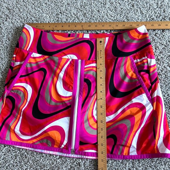 Kinona Colorful Women's Athletic Skort Inner Shorts Size Xl Funky Retro - Picture 10 of 10